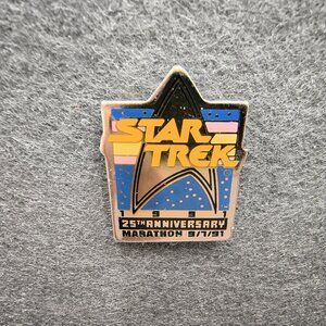 Vintage STAR TREK 1966-1991 25th Anniversary Marathon Enamel Cloisonne Pin